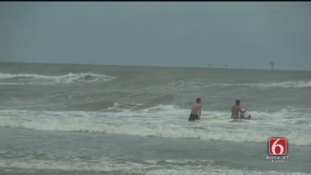 Storm Tracker Video: Surfers On Texas Beach Near Corpus Christie