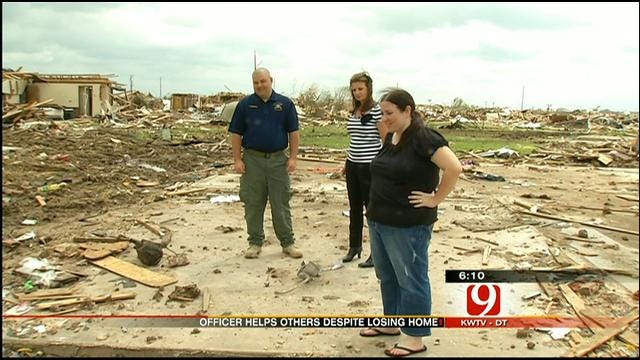 OKC Police Officer Helps Others Despite Losing Home In Tornado
