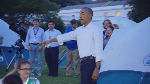 WEB EXTRA: President Obama Visits Girl Scouts Camped Out On White House Lawn