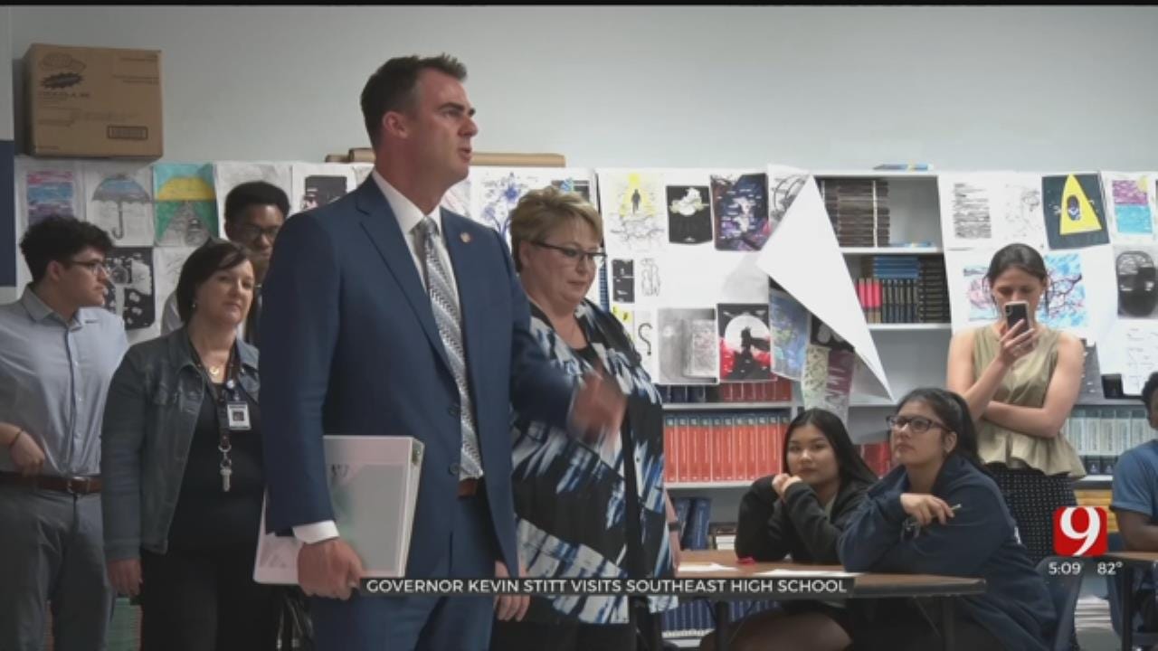Governor Stitt Visits Southeast HS Ahead Of Application School Expansion