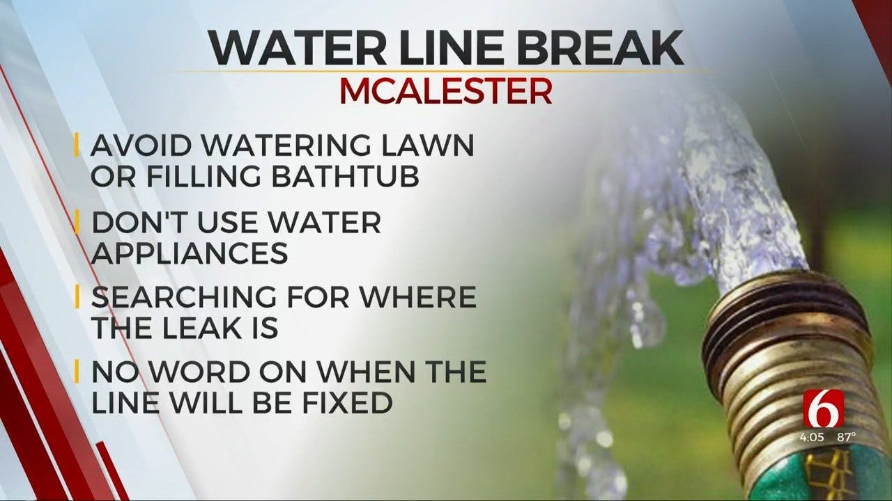 McAlester Residents Asked To Conserve Water After Major Water Line Break