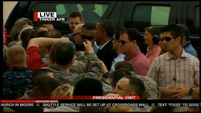 President Obama Visits With First Responders, Tornado Victims