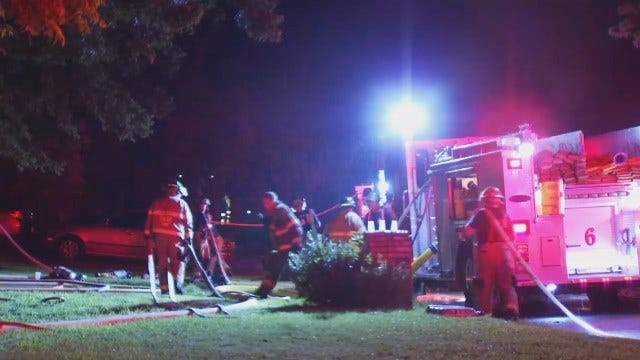 WEB EXTRA: Video From Scene Of West Tulsa House Fire