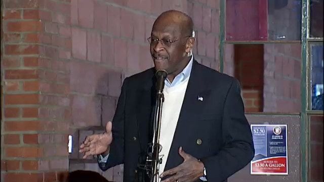 WEB EXTRA: Herman Cain Sings America The Beautiful During Stop In Tulsa