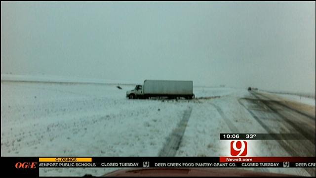 Canadian County Road Conditions Following Winter Storm