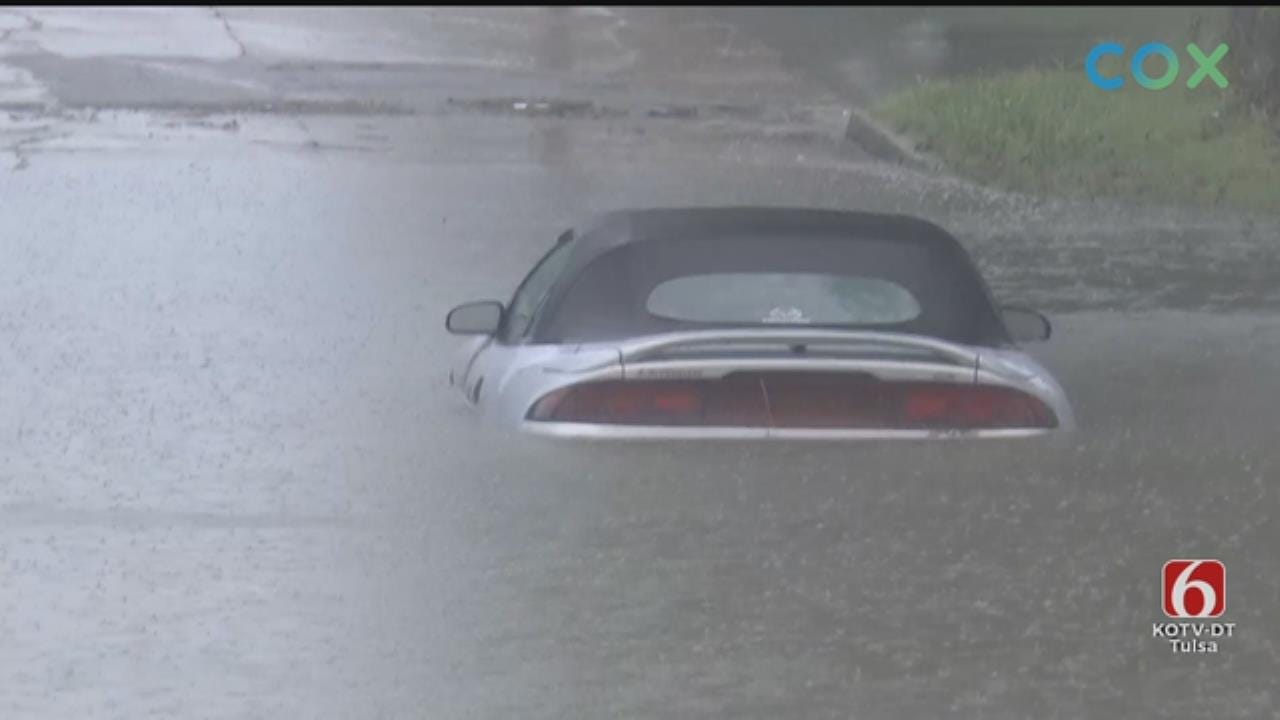 Heavy Rain Brings Flash Flooding To Tulsa Streets