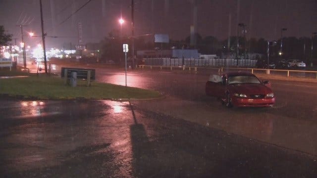 WEB EXTRA: Flooding On Tulsa's 11th Street At Maplewood