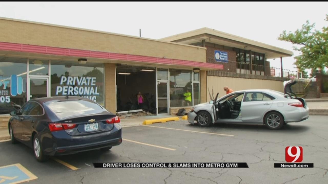 Driver Loses Control And Slams Into Metro Gym