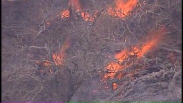 WEB EXTRA: SkyNews6 Flies Over The Creek County Grass Fire