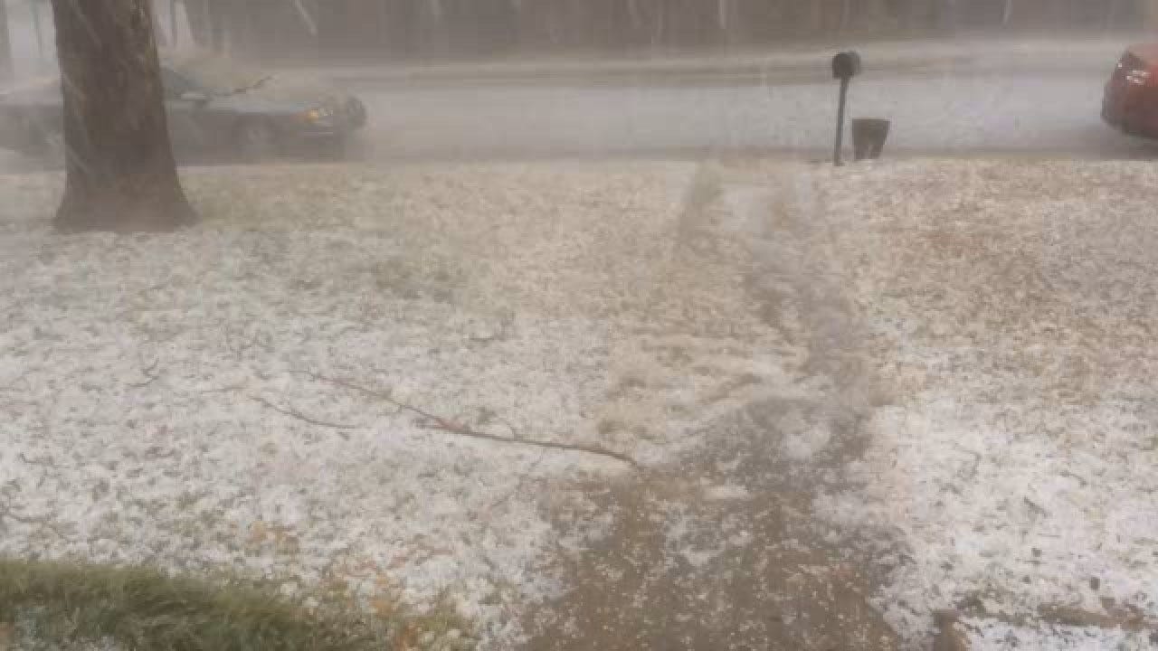 Viewer Video: Hail Looks Like Snow On South Side Of Edmond