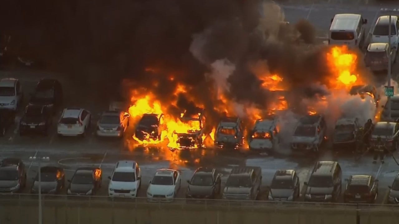 Newark Airport Parking Garage Fire Damages Numerous Vehicles