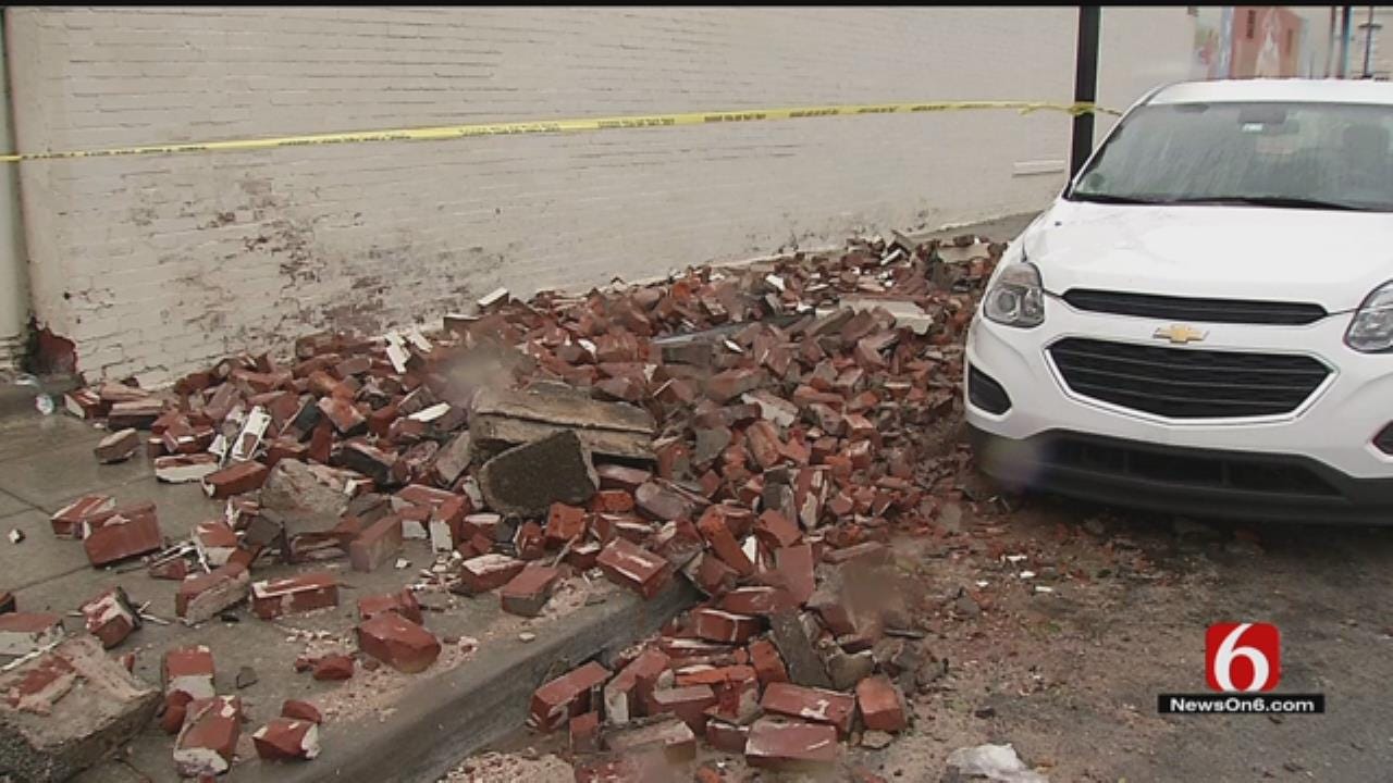 Strong Winds Blow Off Parts Of Brick Roof Of BA Building