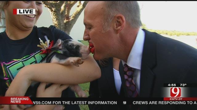 David Payne Makes It A Three-peat In Kiss A Pig Contest