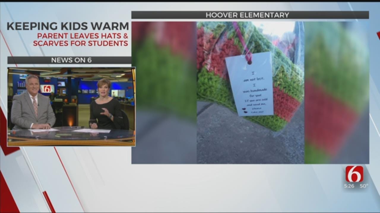 Hoover Elementary Parent Gives Away Handmade Winter Gear