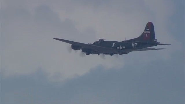 WEB EXTRA: B-17 Bomber Flies Over Tulsa