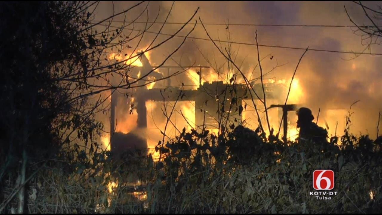WEB EXTRA: Tulsa Firefighters Battle Structure Fire