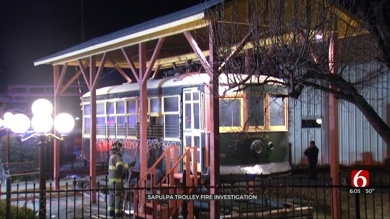 First Responders Investigating Cause Of Fire On Sapulpa Trolley
