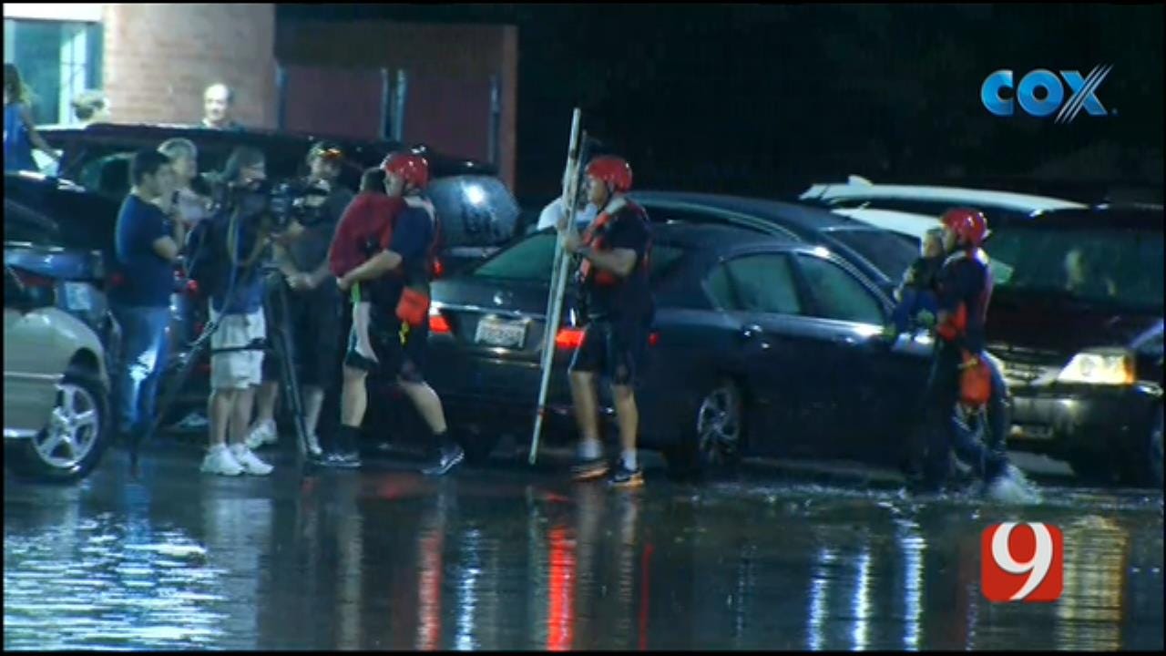 Young Children Rescued From Flood Waters In SW OKC