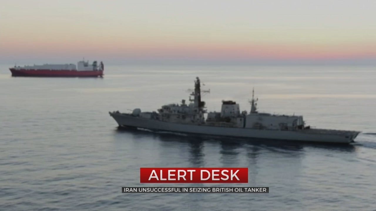 Britain Says Iranian Vessels Tried To Block Tanker In Gulf