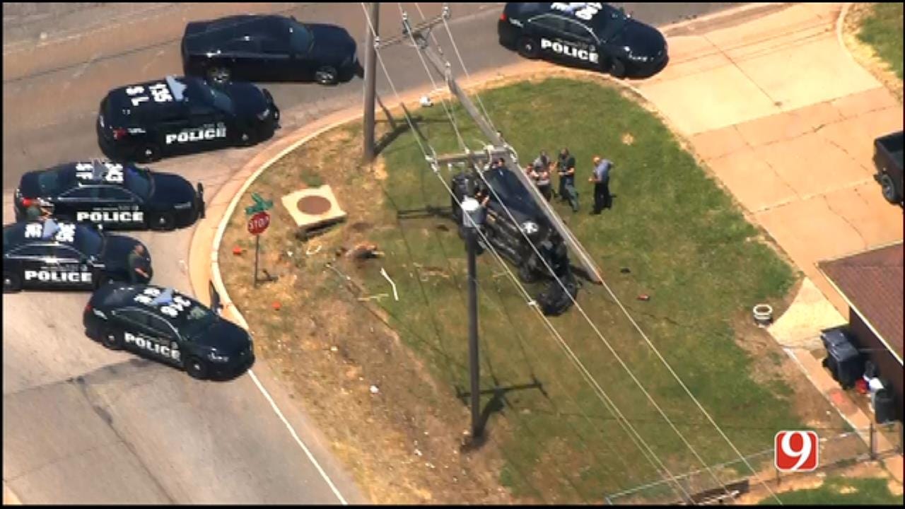 Homicide Suspect Arrested Following Chase, Crash In NW OKC