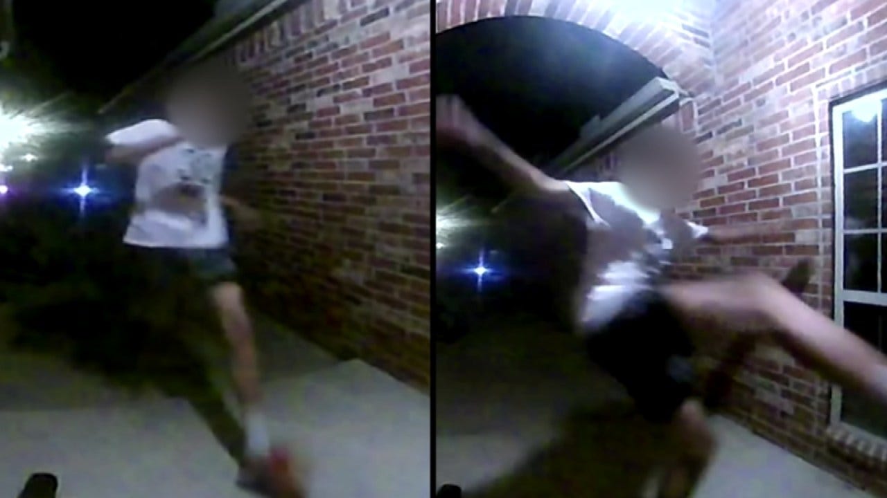 Surveillance Video Captures Male Kicking In Tulsa Man's Front Door