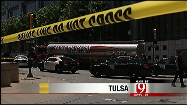 Police Chase Fuel Tanker To Downtown Tulsa