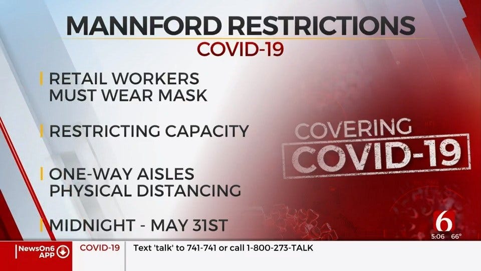 Mannford Safer At Home Order Takes Effect Tuesday