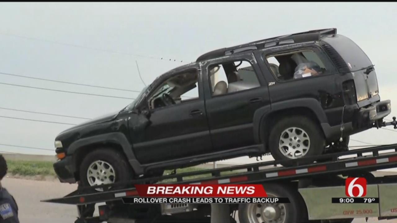 Rollover Crash Injures Woman In Tulsa