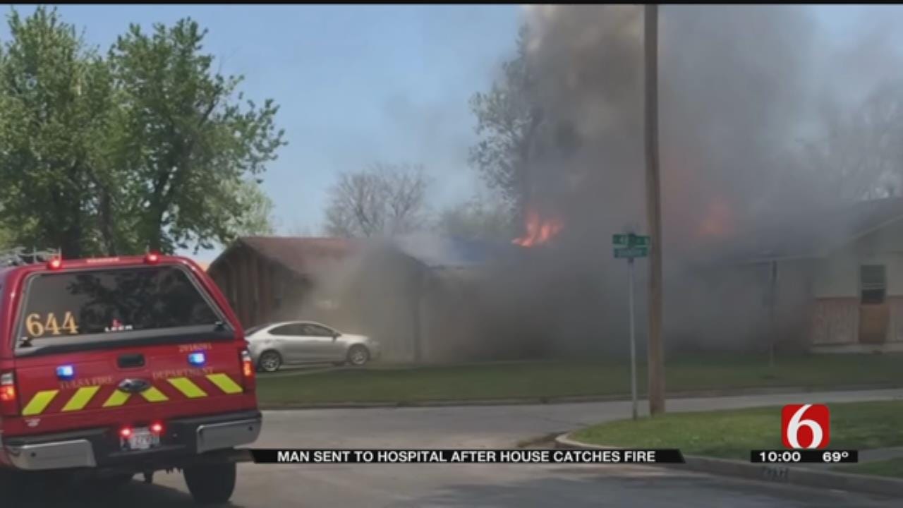 Man Sent To Hospital After Tulsa House Fire
