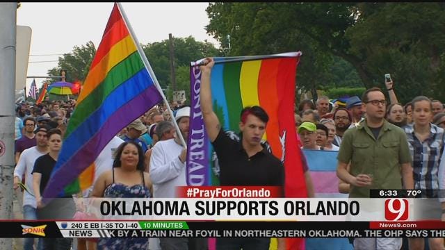 Hundreds Attend OKC Vigil, March For Orlando Mass Shooting Victims