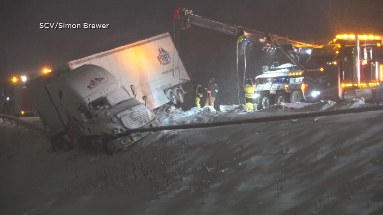 Bus, Tractor-Trailer Collide On NY Highway During Snowstorm