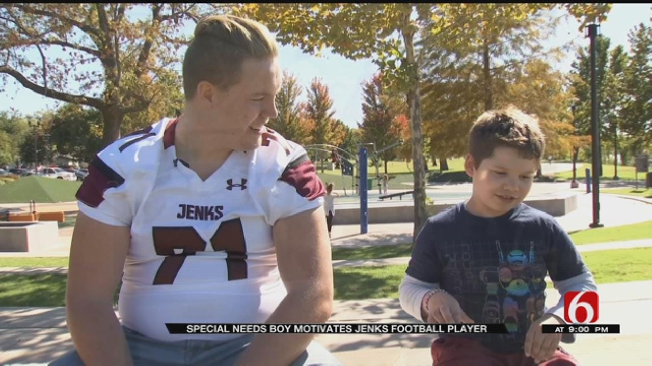 Jenks Football Player's Act Of Kindness Leaves Lasting Impact On Young Fan With Autism