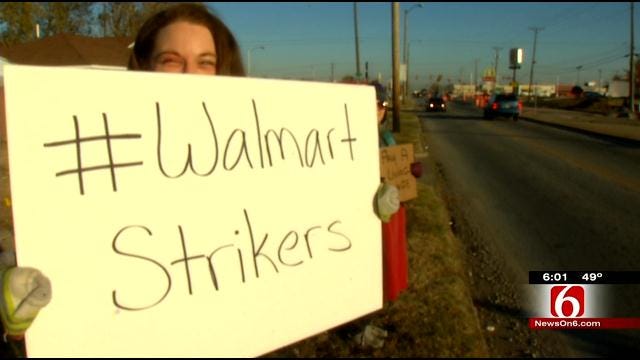 Tulsa Protesters Picket For Walmart Store Employees
