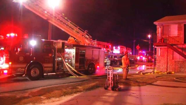 WEB EXTRA: Video From Scene Of Fire At Tulsa's Riverbank Plaza Apartments