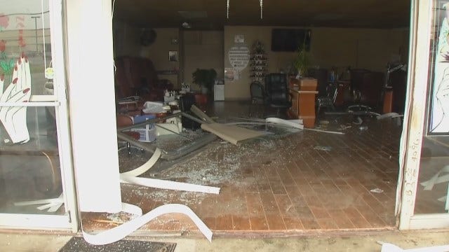 WEB EXTRA: Video Of Damaged To A Tulsa Business