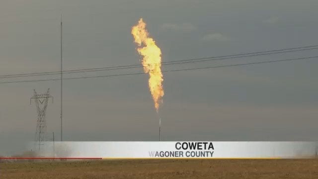 Coweta Gas Well Controlled Burn Draws Crowd