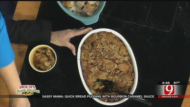 Quick Bread Pudding With Bourbon Caramel Sauce