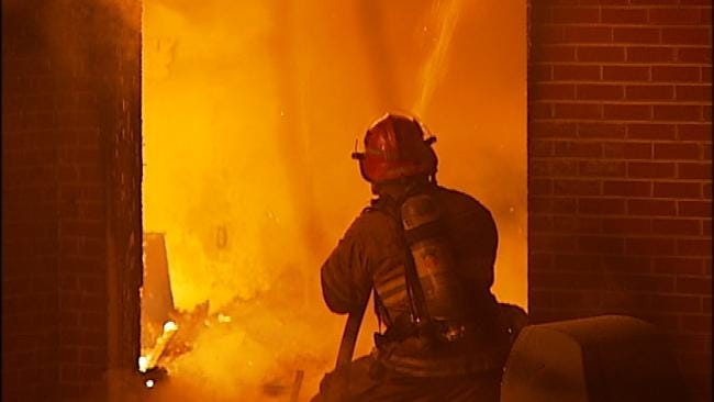 Tulsa Firefighters Battle Full Engulfed House Fire