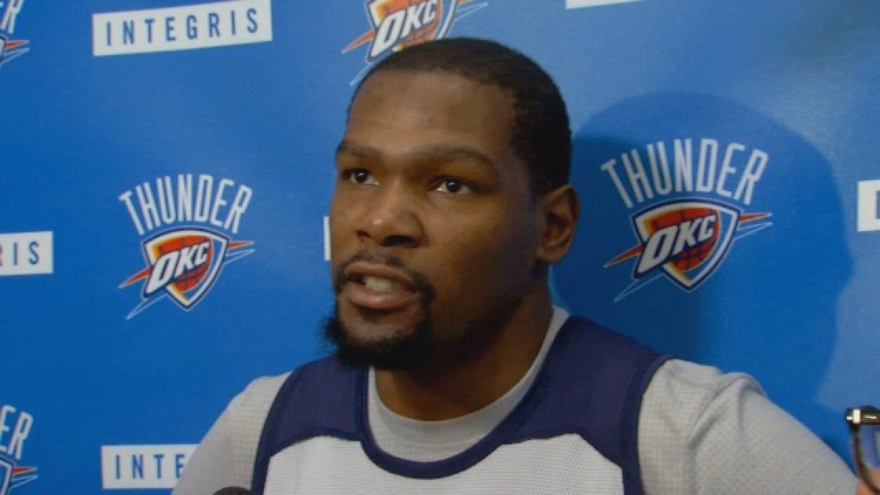Kevin Durant Talks With Media Before Game 6 Against Warriors