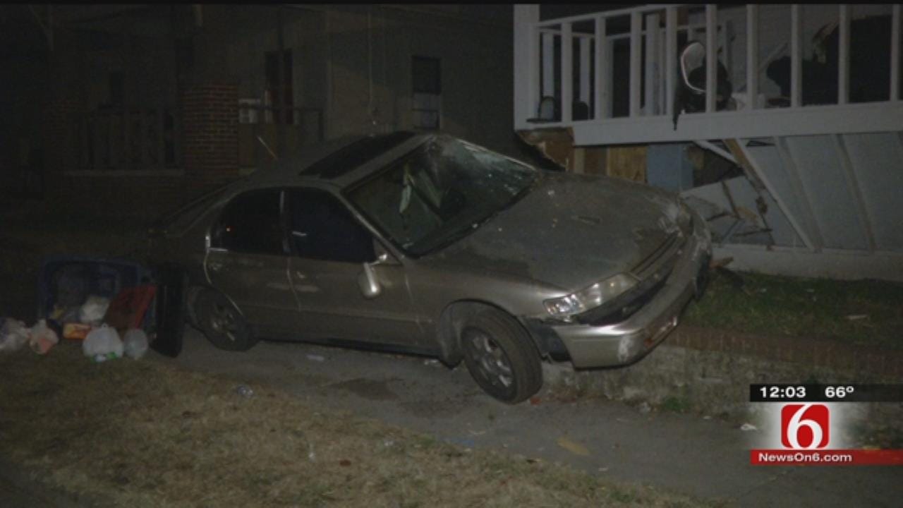 Car Crashes Into Tulsa Home, Driver Runs Off