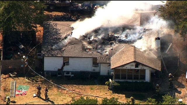 Crews Battle House Fire In Midwest City