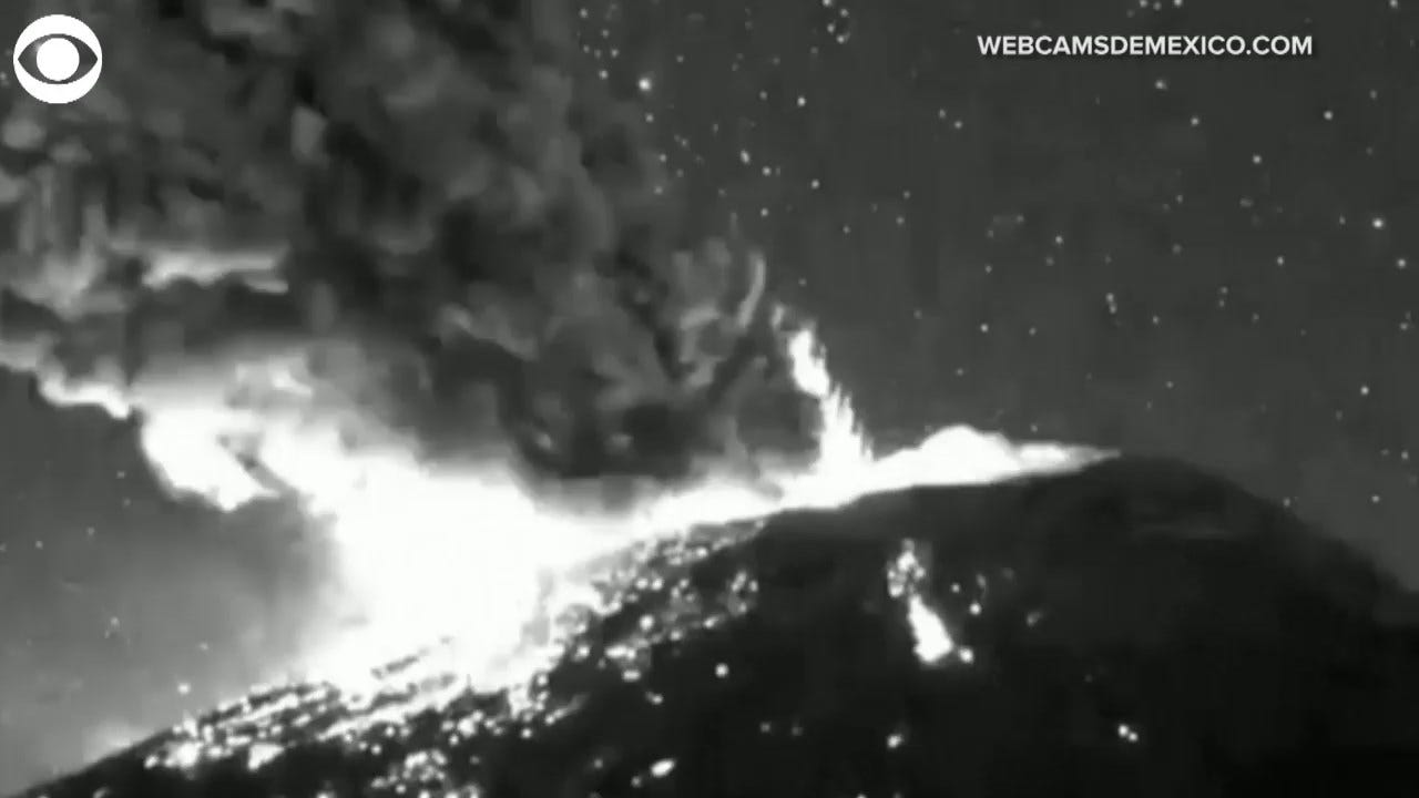WATCH: A Volcano Erupted Monday Night In Mexico