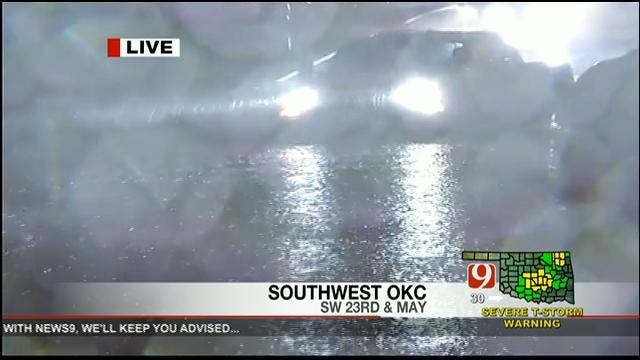 News 9's Steve Shaw Shows Drivers Brave Flooded Metro Streets