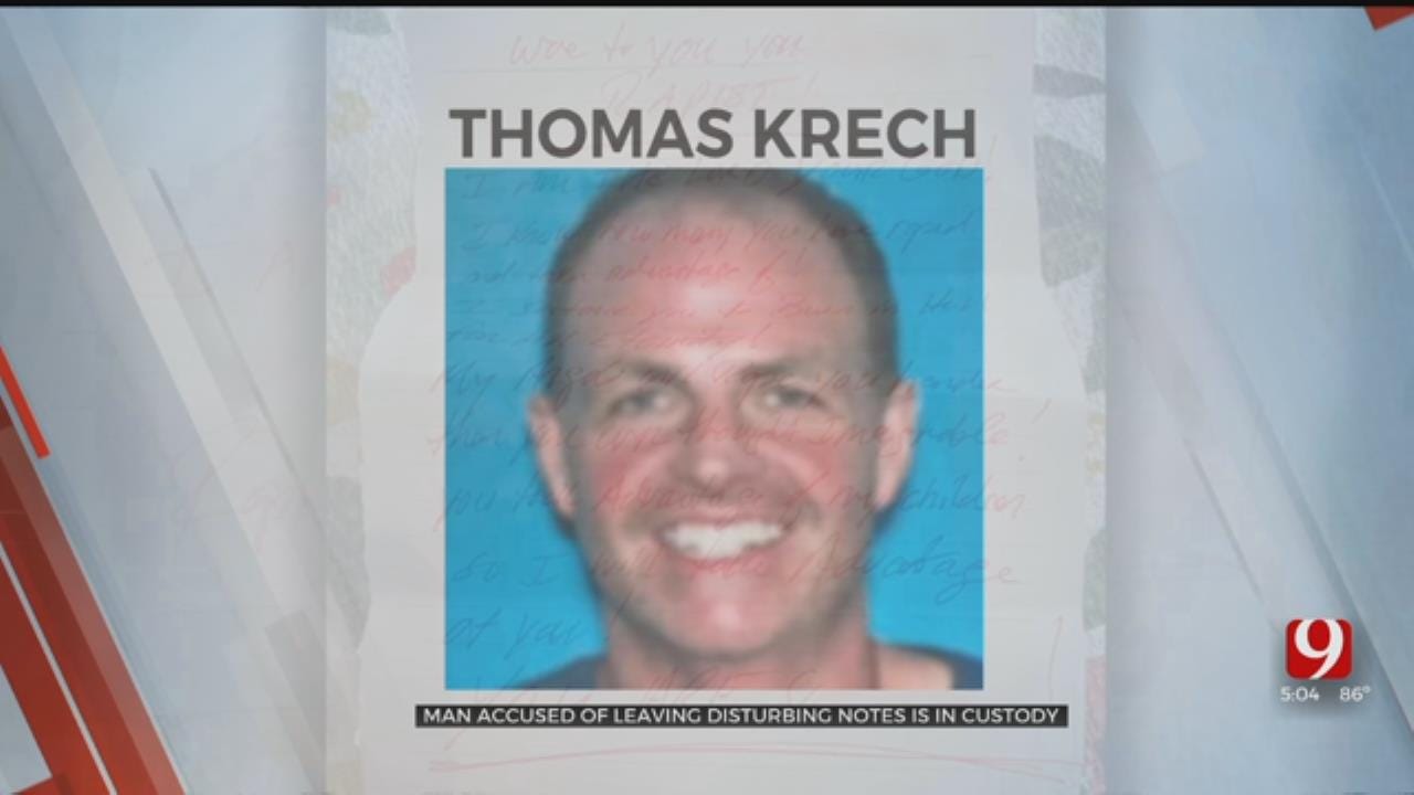 Man Accused Of Leaving Threatening Notes In OKC Area Detained In Stephens County