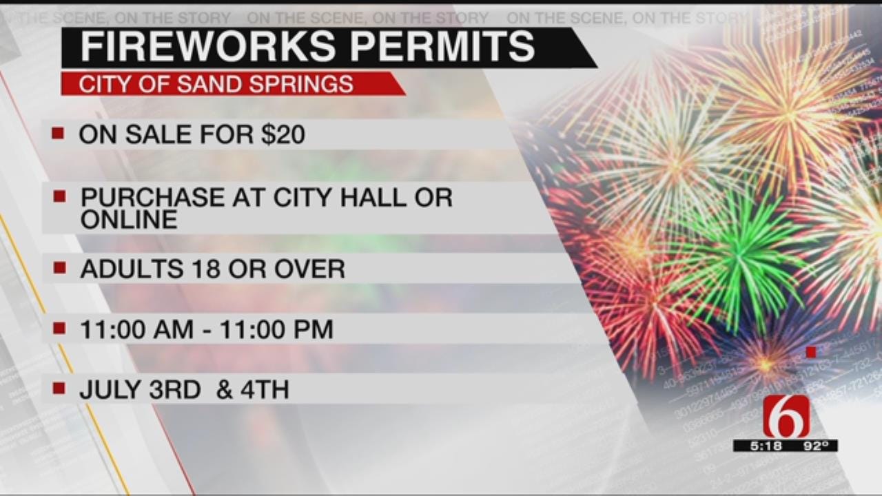 Fireworks Permits Now Available In Sand Springs