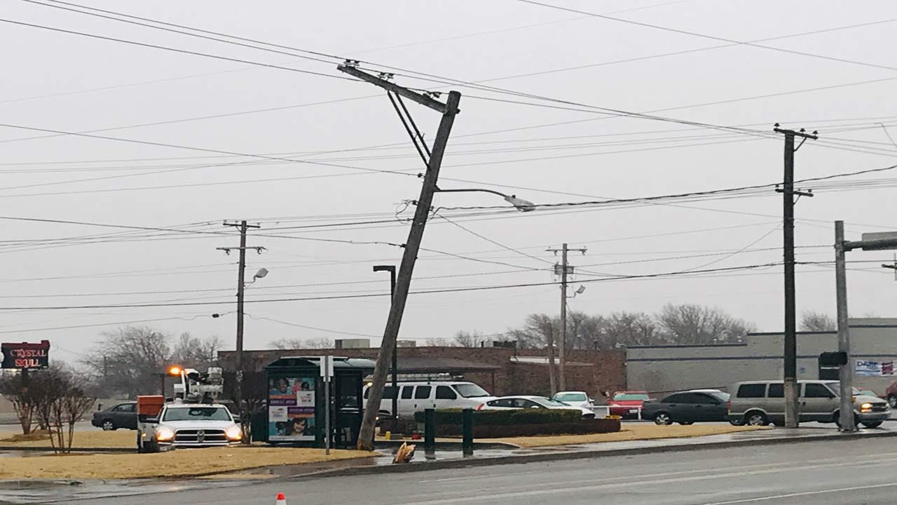 Parts Of 11th & Sheridan Closed In Tulsa After Car Strikes Power Pole