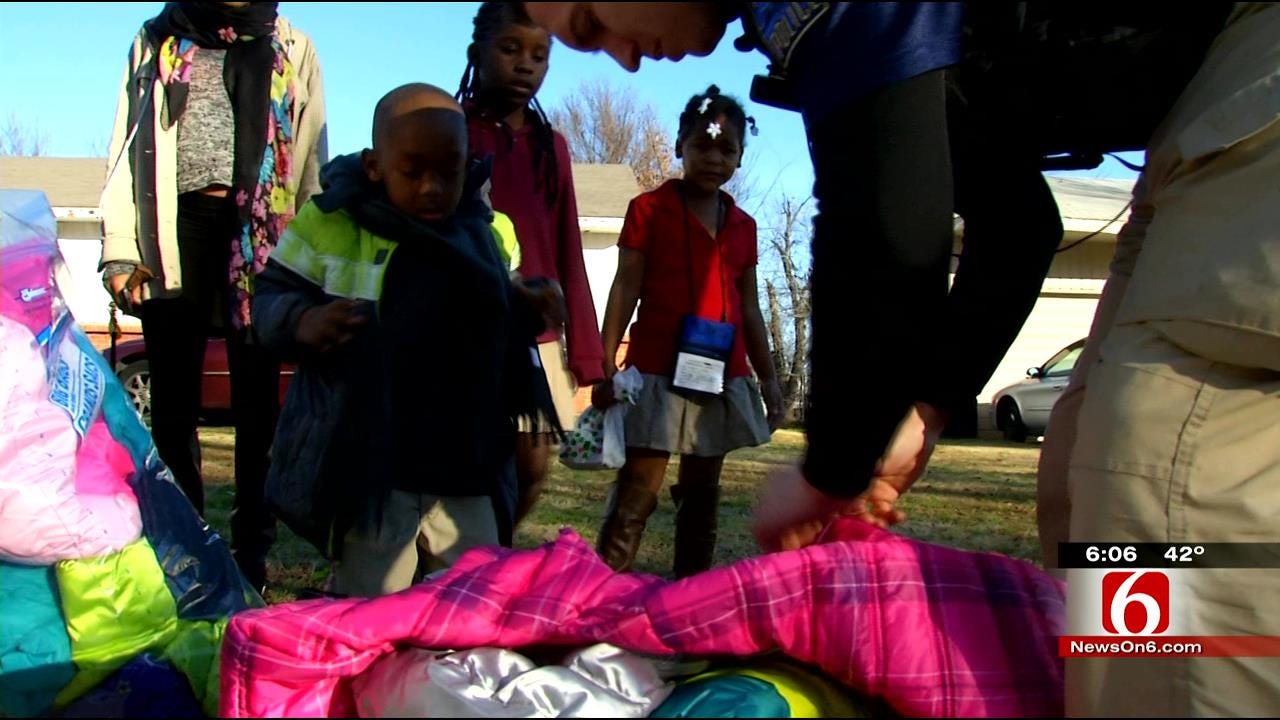 Tulsa Police Bring Coats To Those In Need