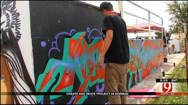 Graffiti Artists Decorate Norman Skate Park