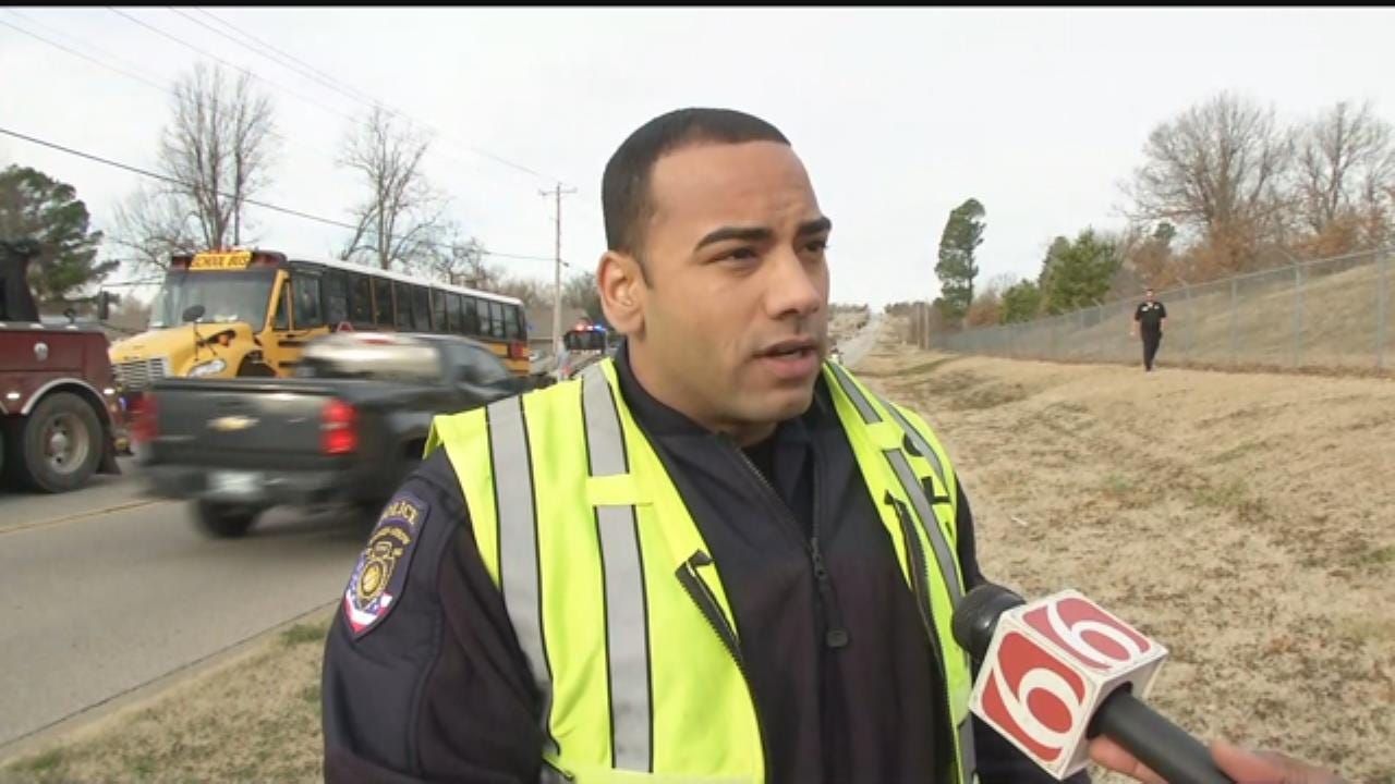 WATCH: Broken Arrow Police On School Bus Wreck