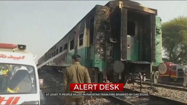 At Least 71 Killed After Train Catches Fire In Pakistan